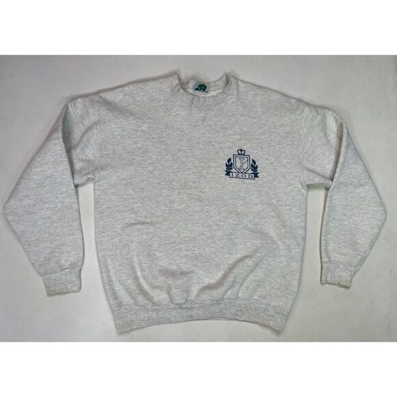 VINTAGE Izod Crewneck Sweatshirt Men Large Gray 90s - Picture 1 of 10